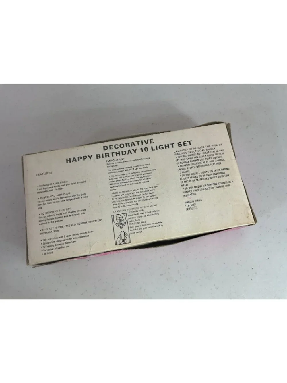 Vintage Blow Mold Happy Birthday Musical String Lights New Working